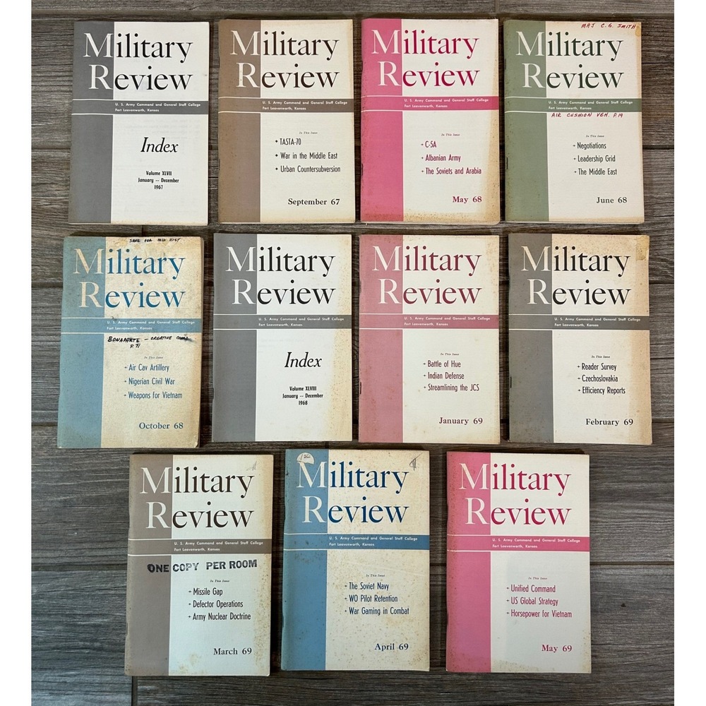 Vintage Military Review Magazine Lot 11 1967 1968 1969 Vietnam Era Army CGSC